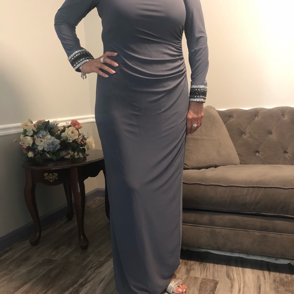 Smokey Grey Formal Long Dress